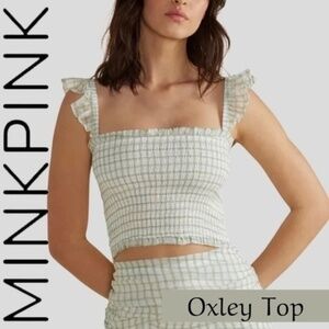 MINKPINK Women's Oxley Smocked Ruffle-Strap Top